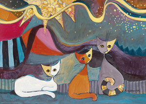 Heye Casse-tête 1000 Rosina Wachtmeister - Chats au soleil (Yellow Ribbon) 4001689298531