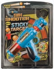 Squeeze Poppers Fusil à balles de mousse 6 coups (Atomic Six Shooter) avec cible collante 605168540186