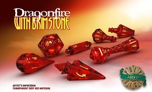 PolyHero Dice Dés d&d 7pc Polyhero Dice Wizard Dragonfire with Brimstone (d4, d6, d8, 2 x d10, d12, d20) 602573148044