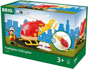 Brio Train Brio Train en bois Hélicoptère des pompiers 33797 7312350337976