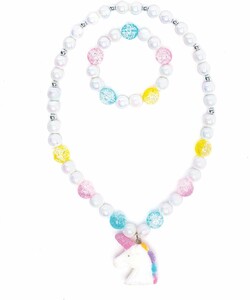 Creative Education White Unicorn Necklace & Bracelet 771877861253