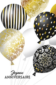 Groupe Editor Carte fête Very chic joyeux anniversaire balloons 3419610022406