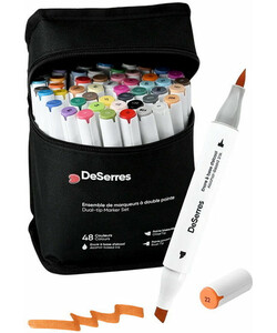 deserre Ensemble marqueurs alcool double pointe - 48 pièces 061152201257