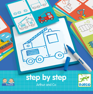 Djeco Eduludo dessin Step by Step Arthur (fr/en) apprendre à dessiner étape par étape 3070900083219