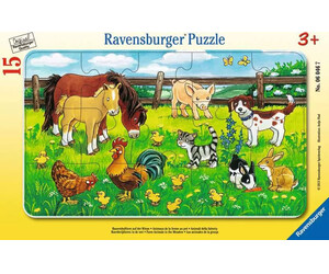 Ravensburger casse-tête Casse-tête 15 Carton encadré - Farm Animals in the Meadow 4005556060467