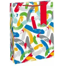 Lamarche Importation Sac cadeau Traits colorés moyen 21,5 x 10,2 x 25,3 cm 5033601004134