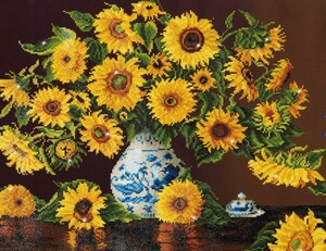 Diamond Dotz Broderie Diamant - Tournesols dans un vase de chine (Sunflowers in a China Vase) (Diamond Painting, peinture diamant) 4897073241111