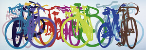 Heye Casse-tête 1000 Taliah Lempert - Rangée de vélos de toutes les couleurs, art vélo, panorama (Colourful Row, Bike Art) 4001689297374