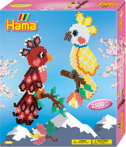 Hama Hama Midi Boîte cadeau perroquets 2500 perles et 1 plaque 3246 028178032463