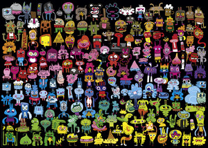 Heye Casse-tête 1000 Burgerman - Monstres de toutes les couleurs (Doodle Rainbow) 4001689297862
