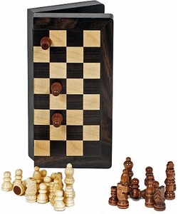 Wood Expressions Jeu d'échecs 8" magnétique pliant noir 658956070082