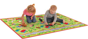 PlaSmart Tapis de jeu routes de ville et train réversible 78x46" 199x118cm 827169000685