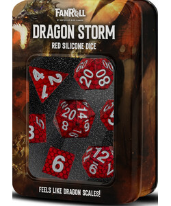 Fanroll Dés d&d 7pc silicone dragon storm red scales (d4, d6, d8, 2 x d10, d12, d20) 687700234265