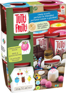 Tutti Frutti Pâte à modeler 6 pots parfums de friandises sans gluten (fr/en) 061404171611