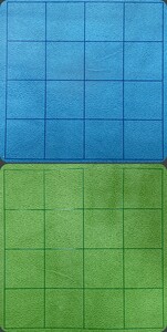 Chessex Tapis de combat deux côtés 1" carré 34.5x48" Bleu-vert (Battlemat Megamat) 601982033989