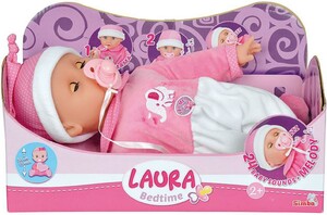 Simba Toys Poupée bébé Laura heure du coucher (Bedtime) 38cm 806044001986