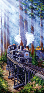 SunsOut Casse-tête 1000 Train à vapeur dans la forêt de séquoias (Redwood Sidewinder) SunsOut 69931 796780699311