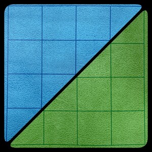 Chessex Tapis de combat deux côtés 1" carré 26x23.5" Bleu-vert (Battlemat) 601982033866