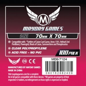 Mayday Games Protecteurs de cartes carrés 70x70mm (2 11/16" x 2 11/16") 100ct 080162885936