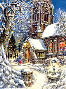 SunsOut Casse-tête 1000 Église dans la neige à Noël (Church in the Snow) SunsOut 44131 796780441316