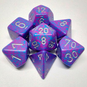 Chessex Dés d&d 7pc picotés "Silver Tetra" (d4, d6, d8, 2 x d10, d12, d20) 601982021184