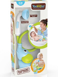 Yookidoo Douche de bébé éléphant bleu pour le bain 