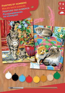Sequin Peinture à numéro Peinture à numéro junior ensemble de 2 chats 5013634002130