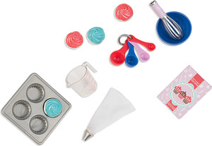 Poupées Our Generation Mini accessoires Retro OG - "Bake Me Cupcakes Kit" 062243306707