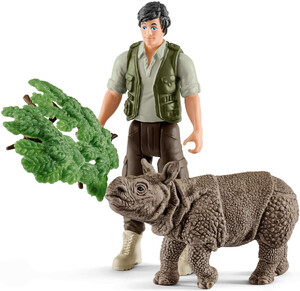 Schleich Schleich 42428 Kit de base avec ranger et rhinocéros 4055744020872