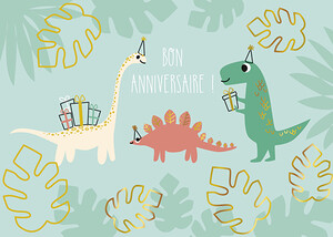 Groupe Editor Carte fête Bon anniversaire! - Dinosaure sans texte 3419610024547