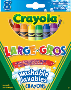 Crayola Craies de cire grosses, 8, lavable (crayons de cire) 063652328007