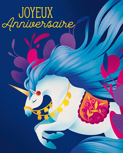 Groupe Editor Carte fête Joyeux anniversaire - Licorne sans texte 