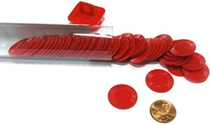 Koplow Games Mini Poker chips rouge 7/8" empillable tube 50 018183133859
