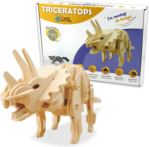 Mind Matters Toys Tricératops à assembler marcheur, reagit au son 067233100020