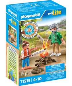 Playmobil Playmobil 71513 Grand-pere avec petite fille et feu de camp 4008789715135