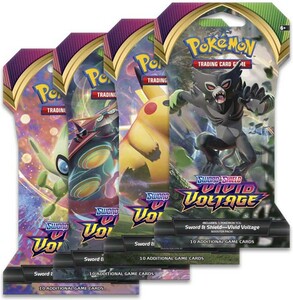 nintendo Pokemon Sword and Shield 4 Vivid Voltage Sleeved Booster 820650807503