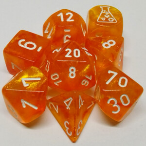 Chessex Dés d&d 7pc Lab dice Borealis sanguine avec chiffres blanc (d4, d6, d8, 2 x d10, d12, d20) 601982038472