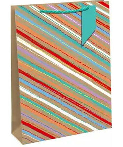 Lamarche Importation Sac cadeau grand: Rayure Sketchy 26,5X14,33 cm 5033601014324