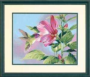 Dimensions PaintWorks Peinture à numéro Hibiscus et colibri 14x11" 91419 088677914196