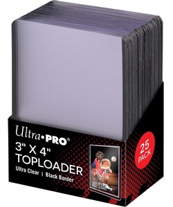 Ultra PRO Protecteurs de cartes rigides toploader 3x4 border black 25ct 074427811587