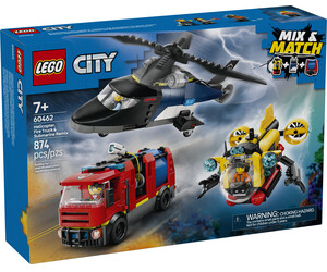 LEGO LEGO 60462 Hélicoptère, camion de pompiers et sous-marin modulable 673419403665