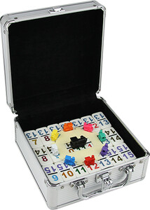 Mind Matters Toys Domino double 15 (d15) numérique train mexicain avec mallette en métal 067233260403