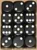 Chessex Dés 36d6 12mm opaque noir avec points blancs 601982022006