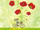 traimex Coussin de lecture cartafiore Coquelicots et bicyclette 01000000273