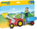 Playmobil Playmobil 6964 1.2.3 Fermier avec tracteur et remorque 4008789069641
