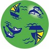 Fabricas Selectas Ballon vert bateaux et dauphins 8" non gonflé (Inflate-a-ball) 754316013390