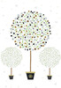 Kiub Carte fête Sparkle arbres sans texte 3700572717418