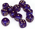Chessex Dés 12d6 16mm Borealis Luminary - Violet Royal avec picots dorés 601982031619