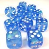 Chessex Dés 12d6 16mm Borealis Luminary - Bleu Ciel avec picots blancs 601982031459