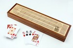 Autruche Crib planche 3 pistes de luxe en bois 37cm avec compartiment de rangement, pions de métal et jeu de cartes 067233250053